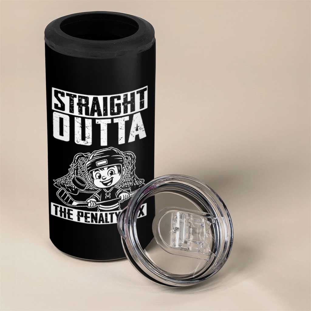 Straight Outta The Penalty Box 4 in 1 Can Cooler Tumbler Funny Hockey Gift For Boys - Wonder Print Shop
