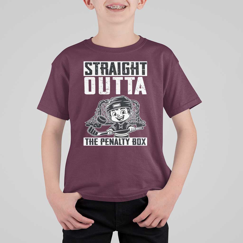 Straight Outta The Penalty Box T Shirt For Kid Funny Hockey Gift For Boys - Wonder Print Shop