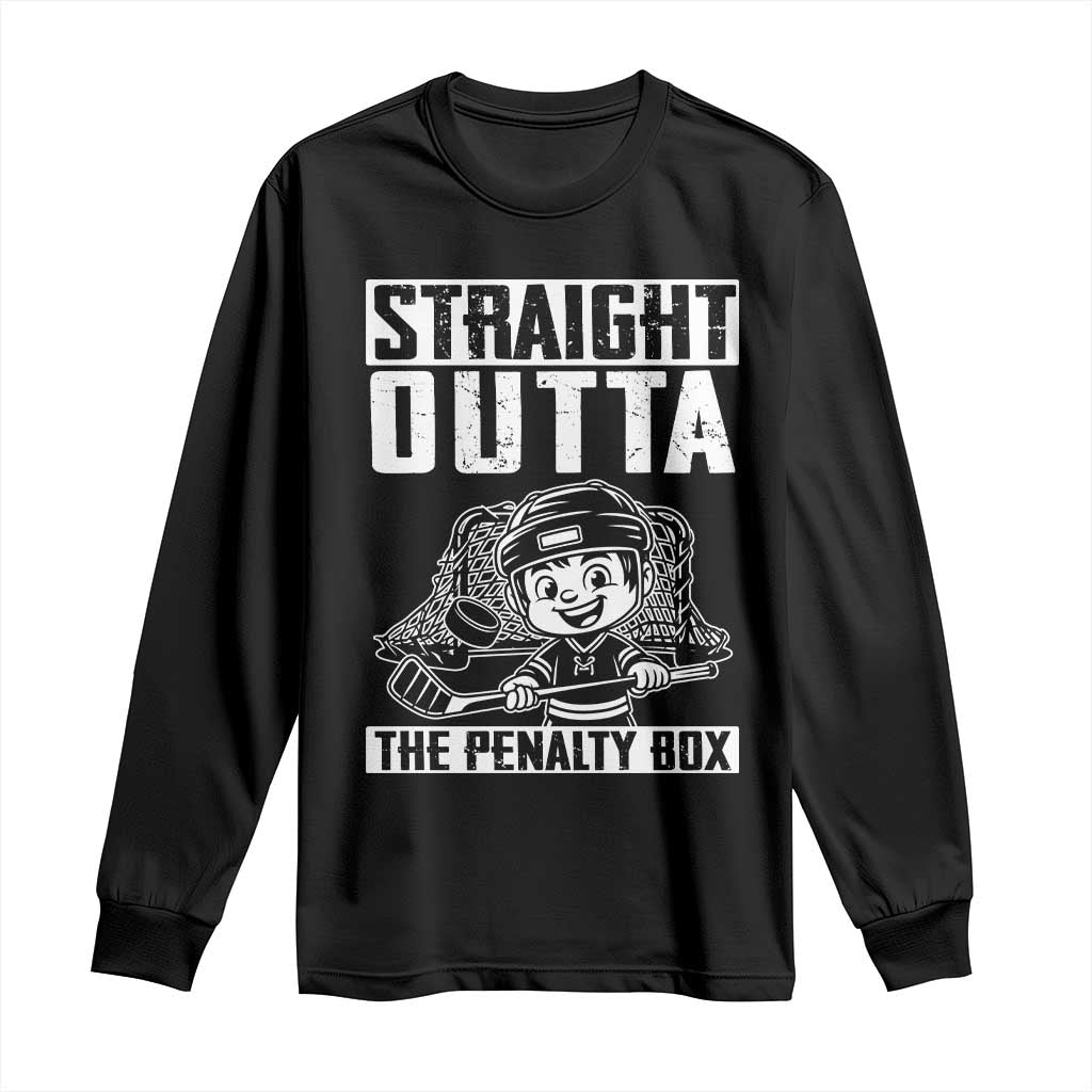 Straight Outta The Penalty Box Long Sleeve Shirt Funny Hockey Gift For Boys - Wonder Print Shop