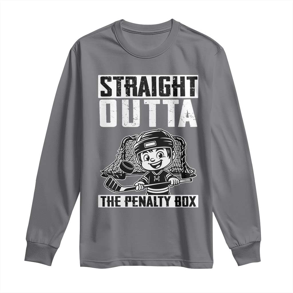 Straight Outta The Penalty Box Long Sleeve Shirt Funny Hockey Gift For Boys - Wonder Print Shop
