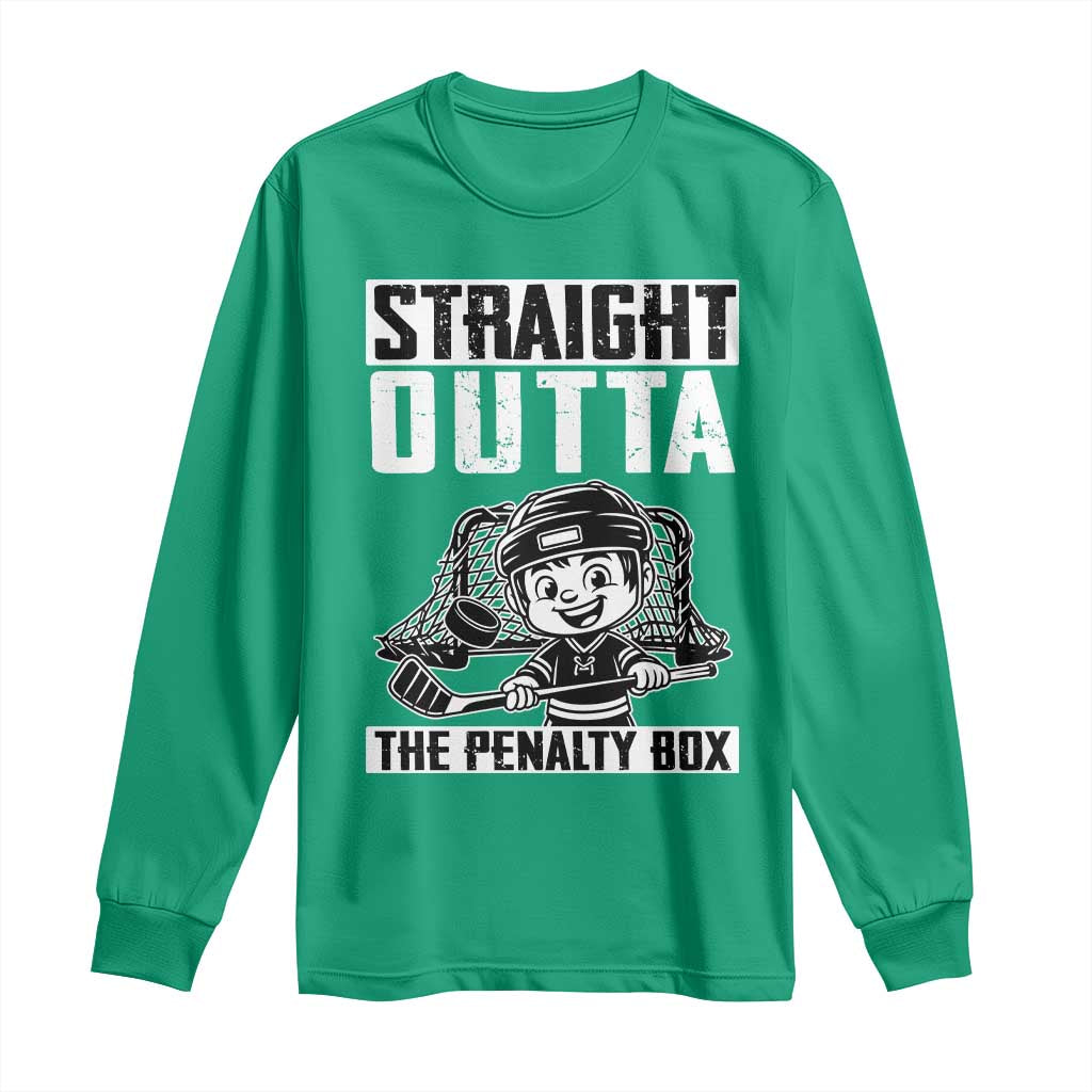 Straight Outta The Penalty Box Long Sleeve Shirt Funny Hockey Gift For Boys - Wonder Print Shop