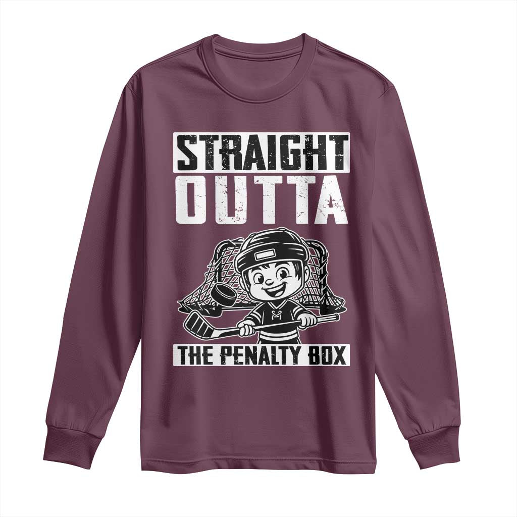 Straight Outta The Penalty Box Long Sleeve Shirt Funny Hockey Gift For Boys - Wonder Print Shop