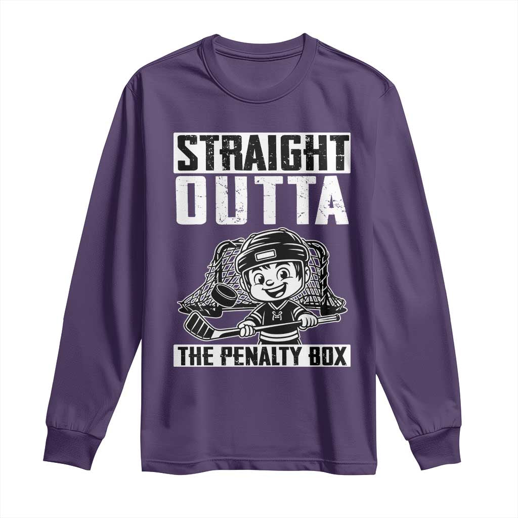 Straight Outta The Penalty Box Long Sleeve Shirt Funny Hockey Gift For Boys - Wonder Print Shop
