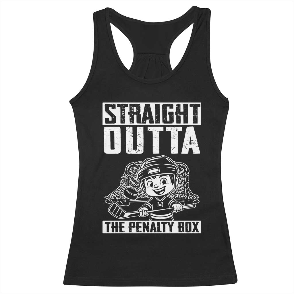 Straight Outta The Penalty Box Racerback Tank Top Funny Hockey Gift For Boys - Wonder Print Shop