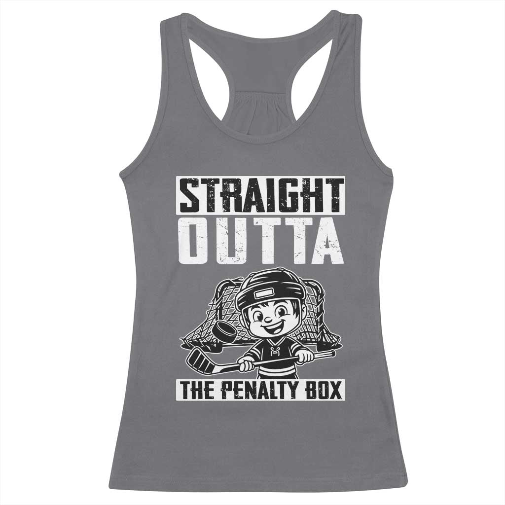 Straight Outta The Penalty Box Racerback Tank Top Funny Hockey Gift For Boys - Wonder Print Shop