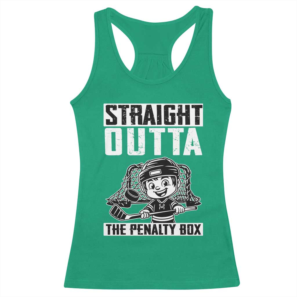 Straight Outta The Penalty Box Racerback Tank Top Funny Hockey Gift For Boys - Wonder Print Shop