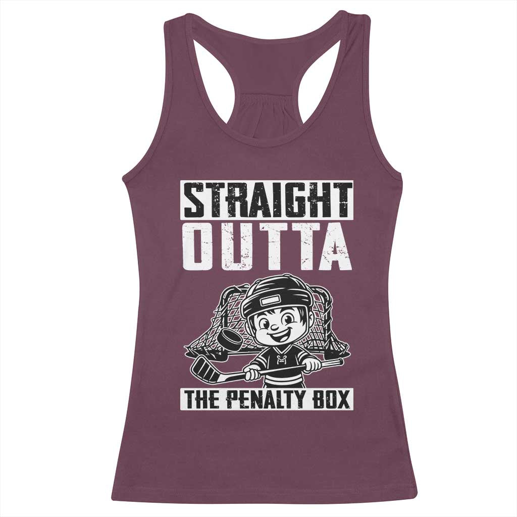 Straight Outta The Penalty Box Racerback Tank Top Funny Hockey Gift For Boys - Wonder Print Shop