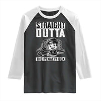 Straight Outta The Penalty Box Raglan Shirt Funny Hockey Gift For Boys - Wonder Print Shop