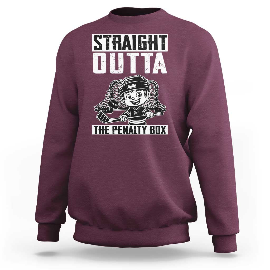 Straight Outta The Penalty Box Sweatshirt Funny Hockey Gift For Boys - Wonder Print Shop