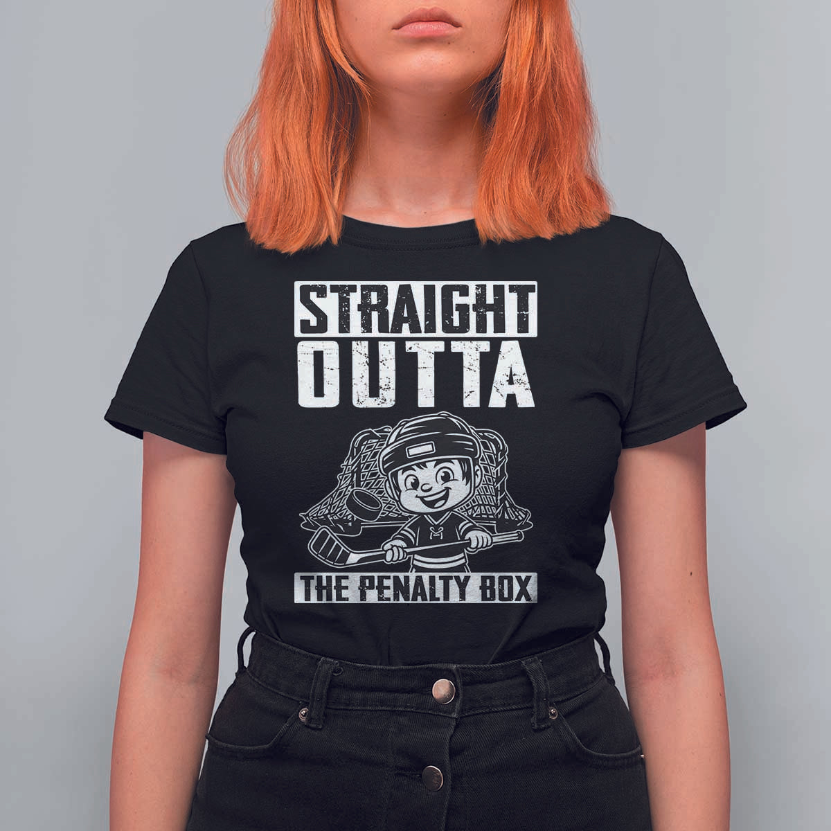 Straight Outta The Penalty Box T Shirt For Women Funny Hockey Gift For Boys - Wonder Print Shop
