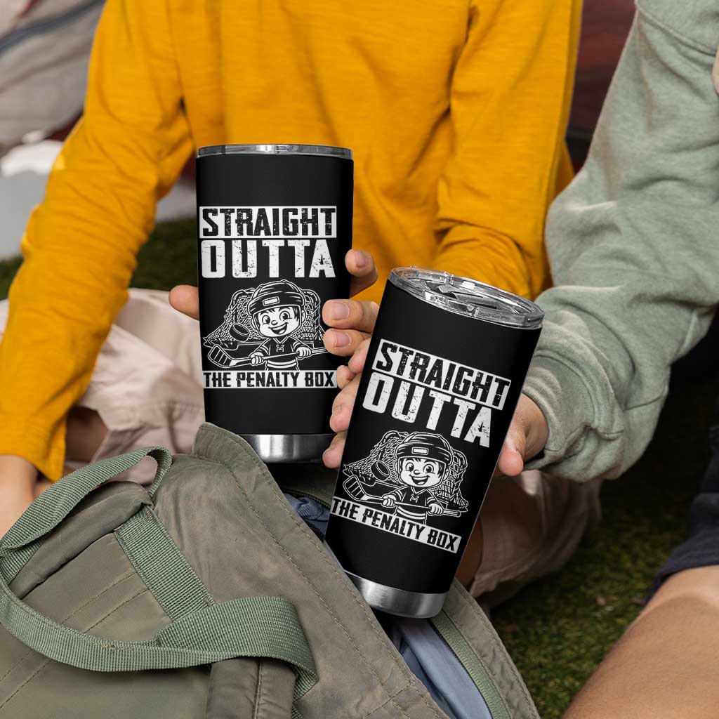 Straight Outta The Penalty Box Tumbler Cup Funny Hockey Gift For Boys - Wonder Print Shop