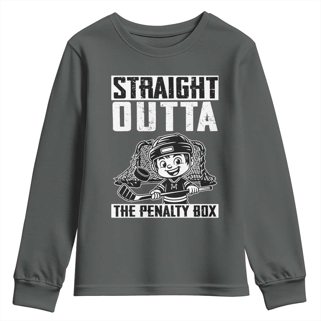 Straight Outta The Penalty Box Youth Sweatshirt Funny Hockey Gift For Boys - Wonder Print Shop