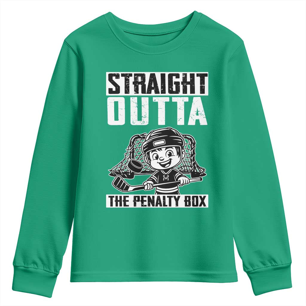 Straight Outta The Penalty Box Youth Sweatshirt Funny Hockey Gift For Boys - Wonder Print Shop