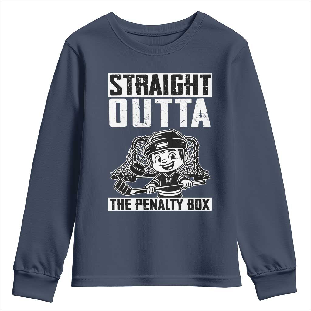 Straight Outta The Penalty Box Youth Sweatshirt Funny Hockey Gift For Boys - Wonder Print Shop