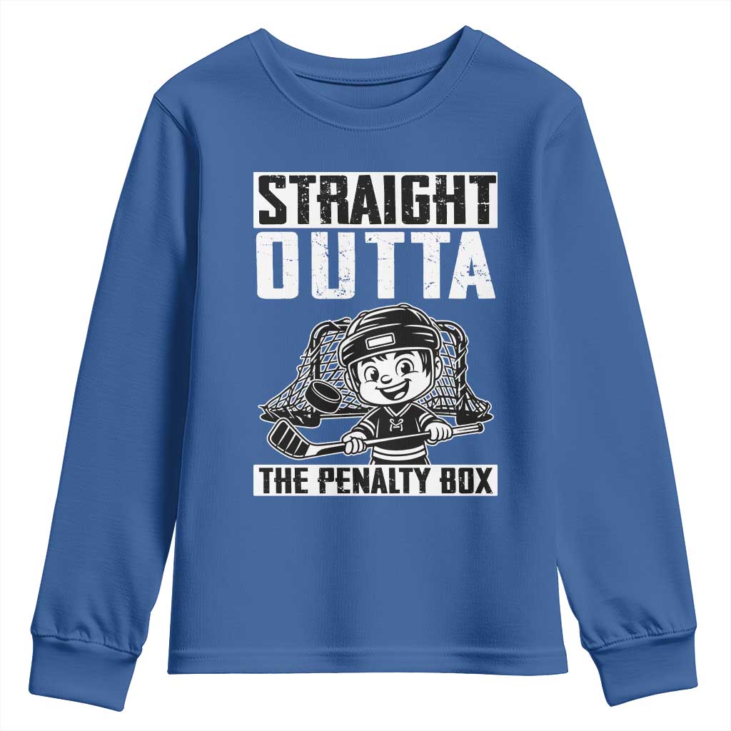 Straight Outta The Penalty Box Youth Sweatshirt Funny Hockey Gift For Boys - Wonder Print Shop