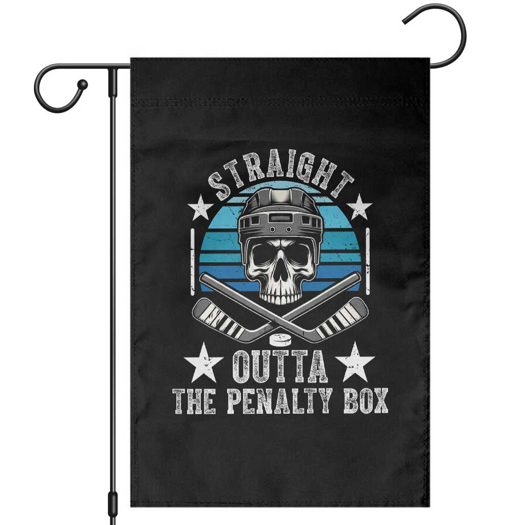 Straight Outta The Penalty Box Hockey Garden Flag Funny Skull Player Gift - Wonder Print Shop