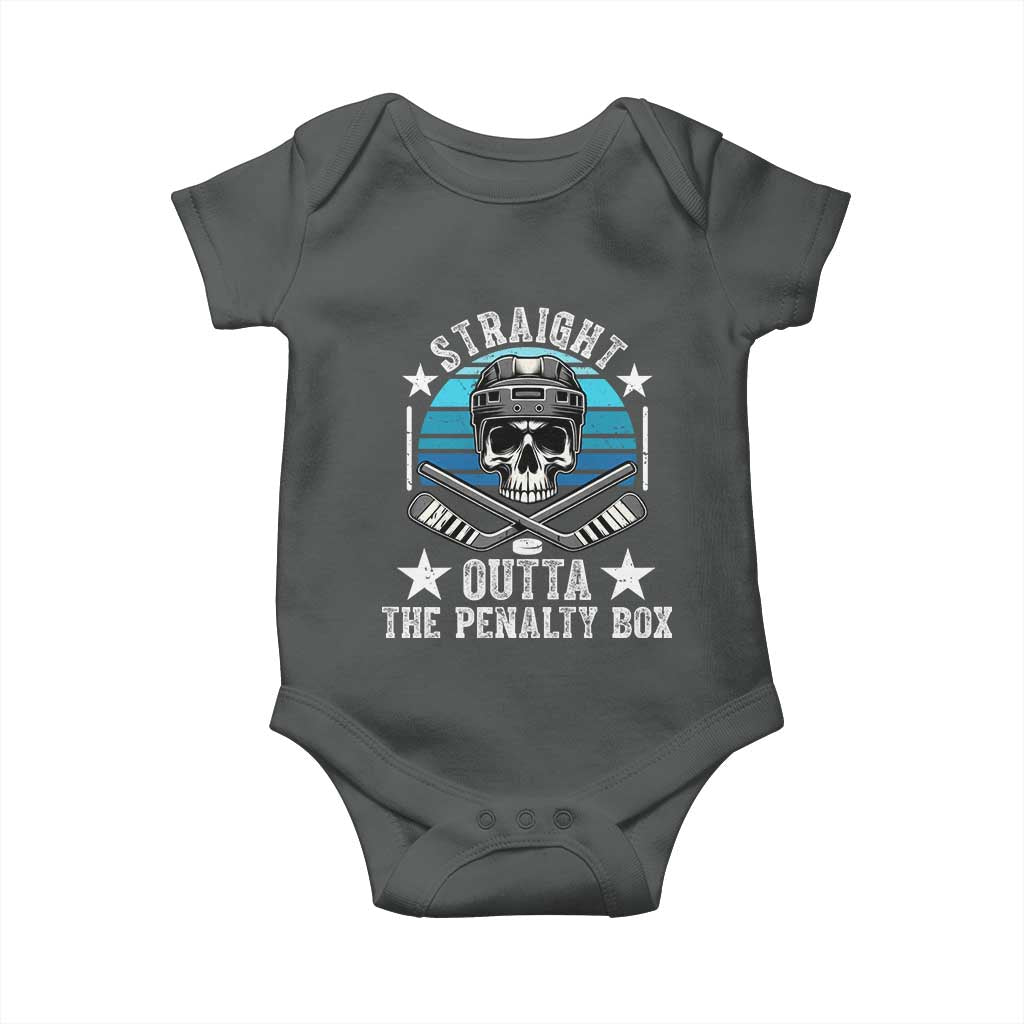Straight Outta The Penalty Box Hockey Baby Onesie Funny Skull Player Gift - Wonder Print Shop