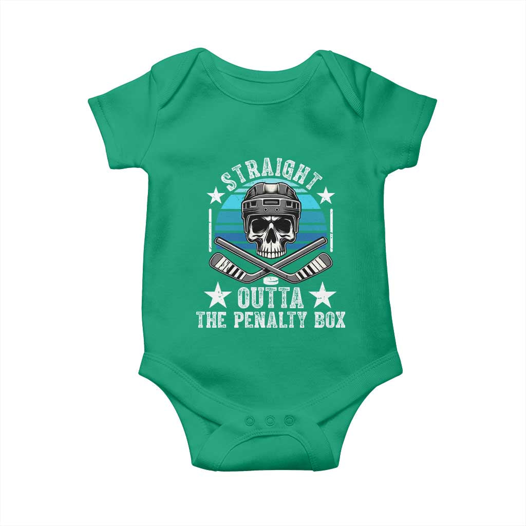Straight Outta The Penalty Box Hockey Baby Onesie Funny Skull Player Gift - Wonder Print Shop
