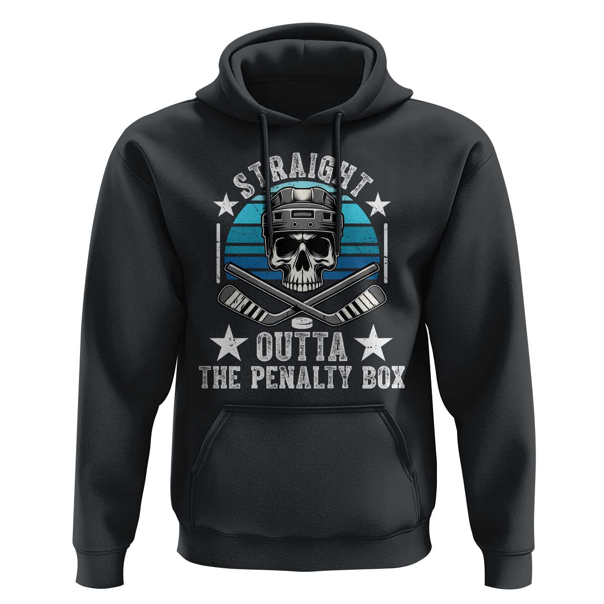Straight Outta The Penalty Box Hockey Hoodie Funny Skull Player Gift - Wonder Print Shop