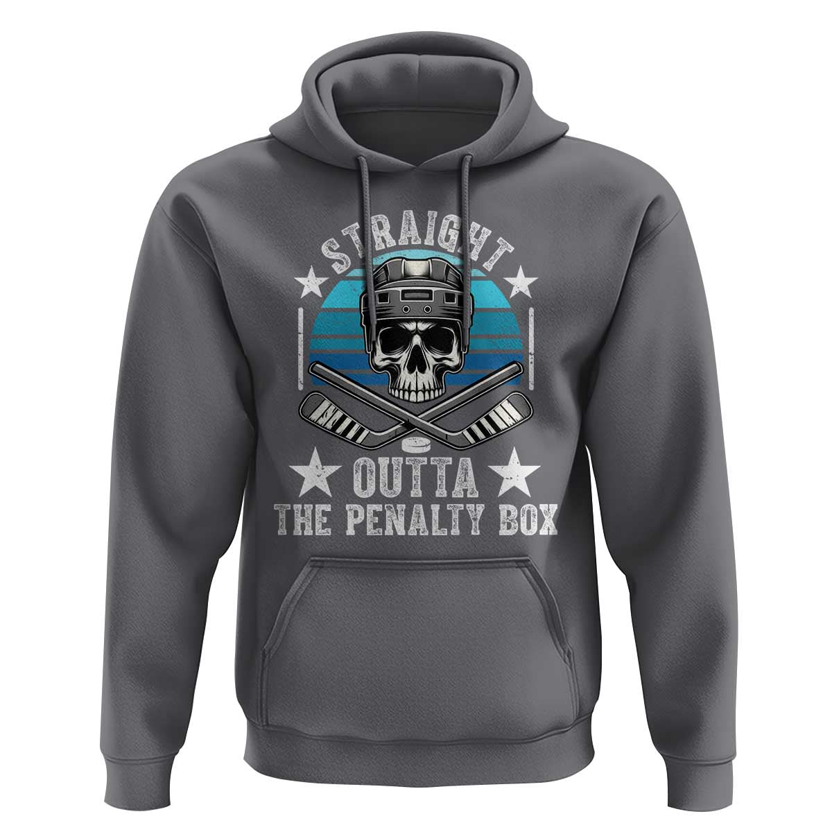 Straight Outta The Penalty Box Hockey Hoodie Funny Skull Player Gift - Wonder Print Shop