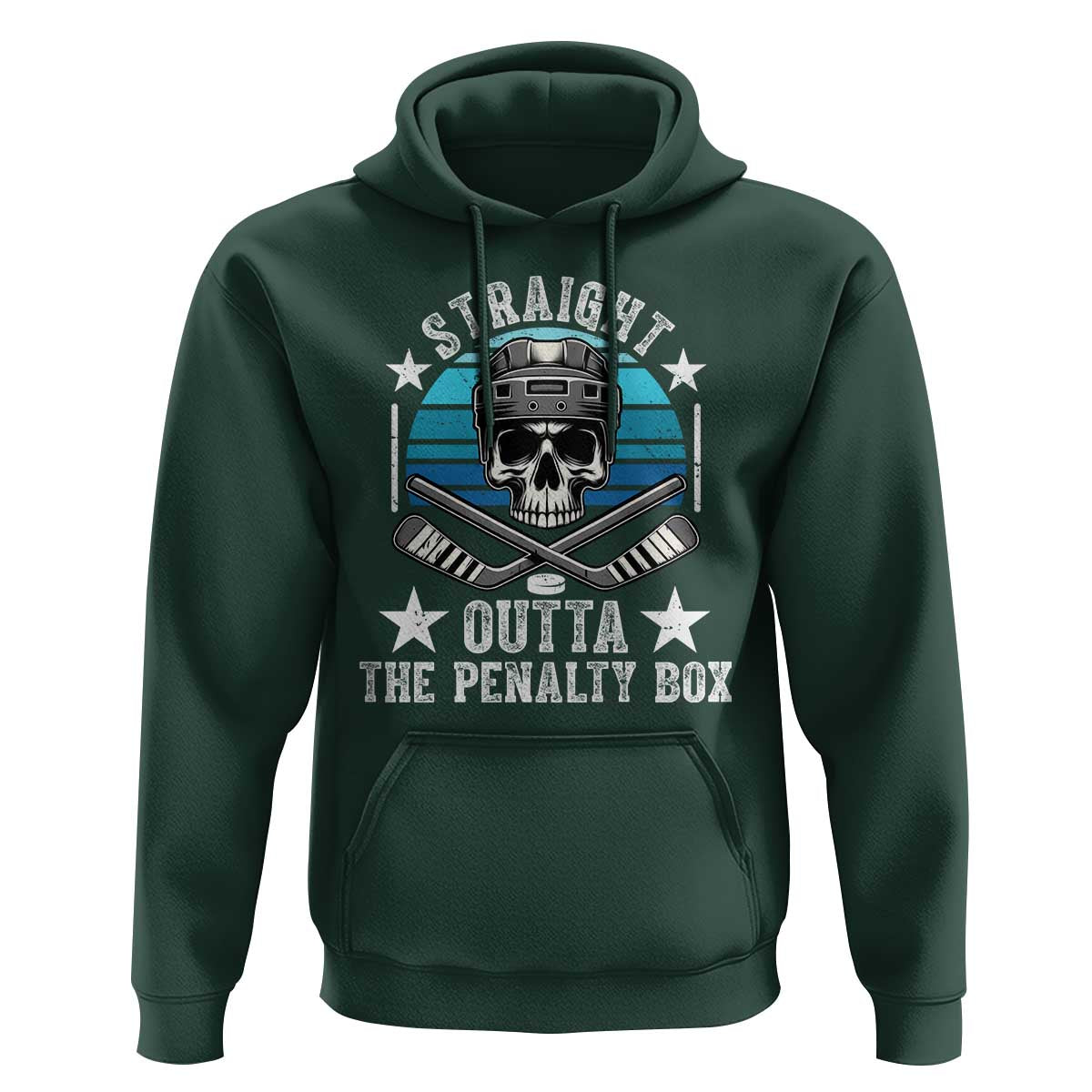 Straight Outta The Penalty Box Hockey Hoodie Funny Skull Player Gift - Wonder Print Shop