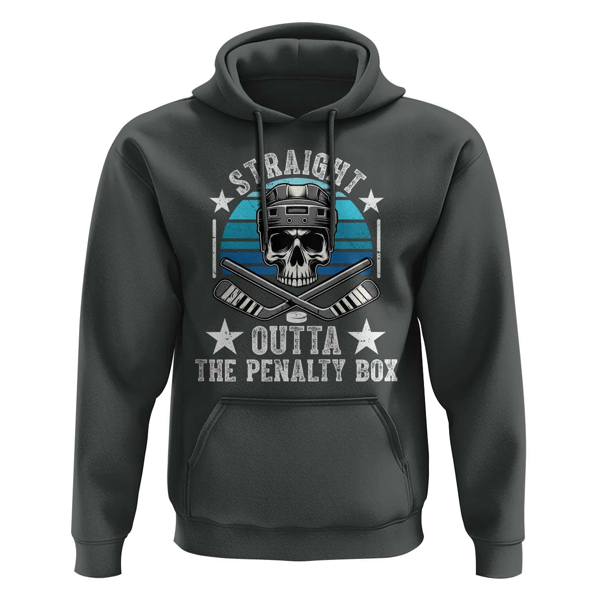 Straight Outta The Penalty Box Hockey Hoodie Funny Skull Player Gift - Wonder Print Shop