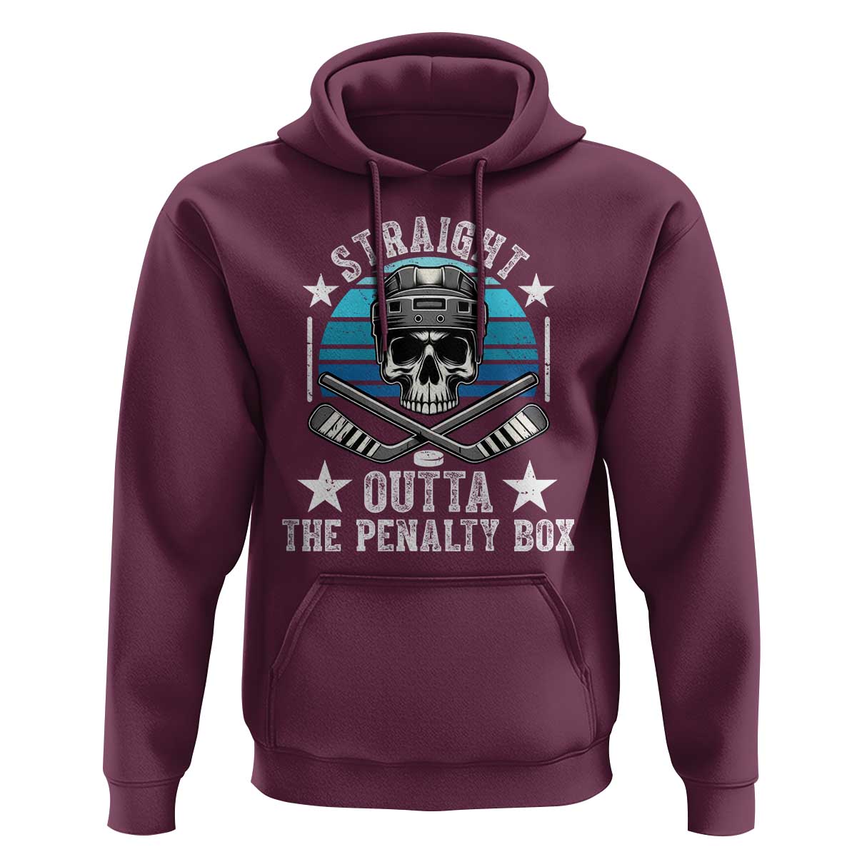 Straight Outta The Penalty Box Hockey Hoodie Funny Skull Player Gift - Wonder Print Shop