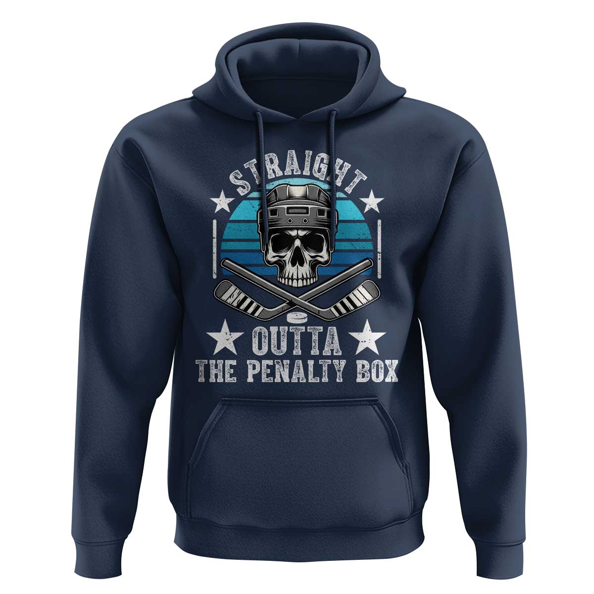 Straight Outta The Penalty Box Hockey Hoodie Funny Skull Player Gift - Wonder Print Shop