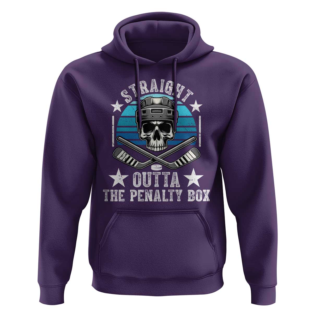 Straight Outta The Penalty Box Hockey Hoodie Funny Skull Player Gift - Wonder Print Shop