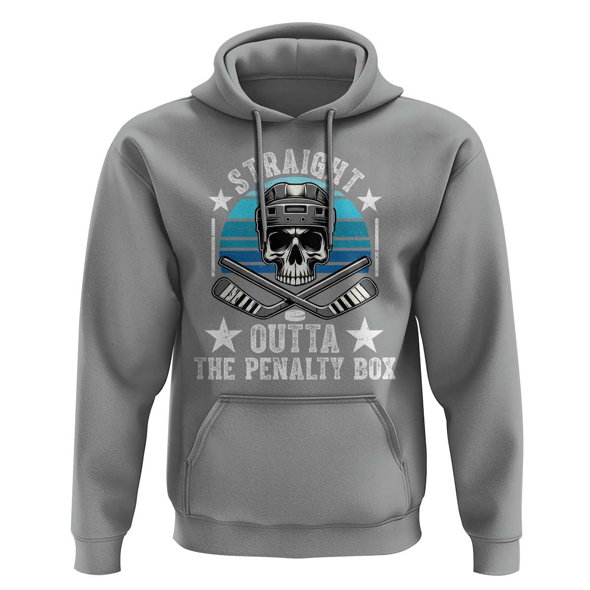 Straight Outta The Penalty Box Hockey Hoodie Funny Skull Player Gift - Wonder Print Shop