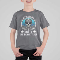 Straight Outta The Penalty Box Hockey T Shirt For Kid Funny Skull Player Gift - Wonder Print Shop