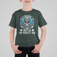 Straight Outta The Penalty Box Hockey T Shirt For Kid Funny Skull Player Gift - Wonder Print Shop