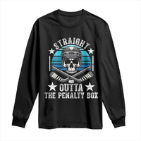 Straight Outta The Penalty Box Hockey Long Sleeve Shirt Funny Skull Player Gift - Wonder Print Shop