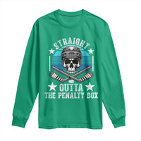 Straight Outta The Penalty Box Hockey Long Sleeve Shirt Funny Skull Player Gift - Wonder Print Shop