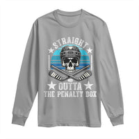 Straight Outta The Penalty Box Hockey Long Sleeve Shirt Funny Skull Player Gift - Wonder Print Shop