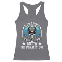 Straight Outta The Penalty Box Hockey Racerback Tank Top Funny Skull Player Gift - Wonder Print Shop