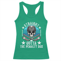 Straight Outta The Penalty Box Hockey Racerback Tank Top Funny Skull Player Gift - Wonder Print Shop