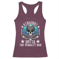 Straight Outta The Penalty Box Hockey Racerback Tank Top Funny Skull Player Gift - Wonder Print Shop