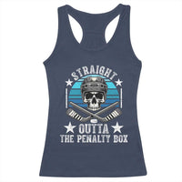 Straight Outta The Penalty Box Hockey Racerback Tank Top Funny Skull Player Gift - Wonder Print Shop