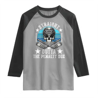 Straight Outta The Penalty Box Hockey Raglan Shirt Funny Skull Player Gift - Wonder Print Shop