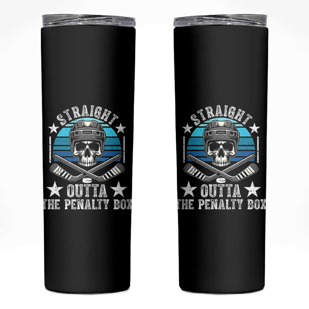 Straight Outta The Penalty Box Hockey Skinny Tumbler Funny Skull Player Gift - Wonder Print Shop