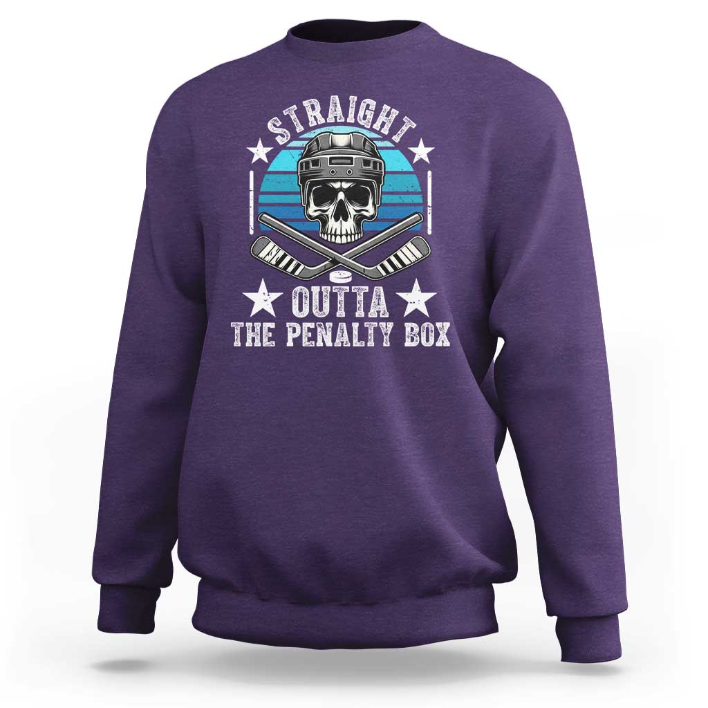 Straight Outta The Penalty Box Hockey Sweatshirt Funny Skull Player Gift - Wonder Print Shop