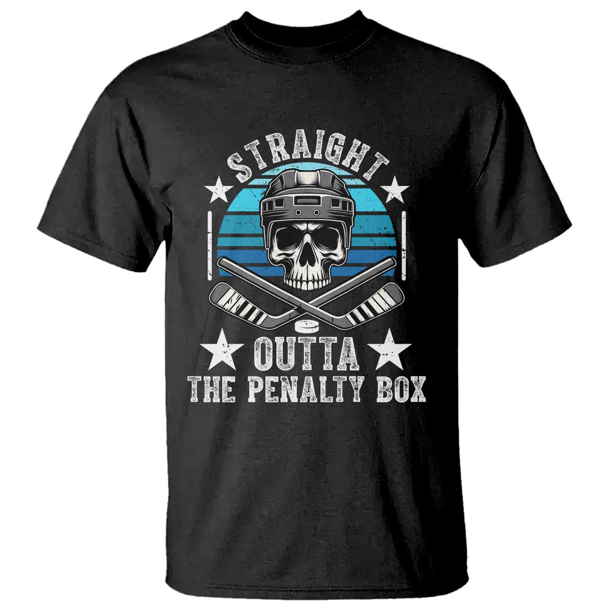 Straight Outta The Penalty Box Hockey T Shirt Funny Skull Player Gift - Wonder Print Shop