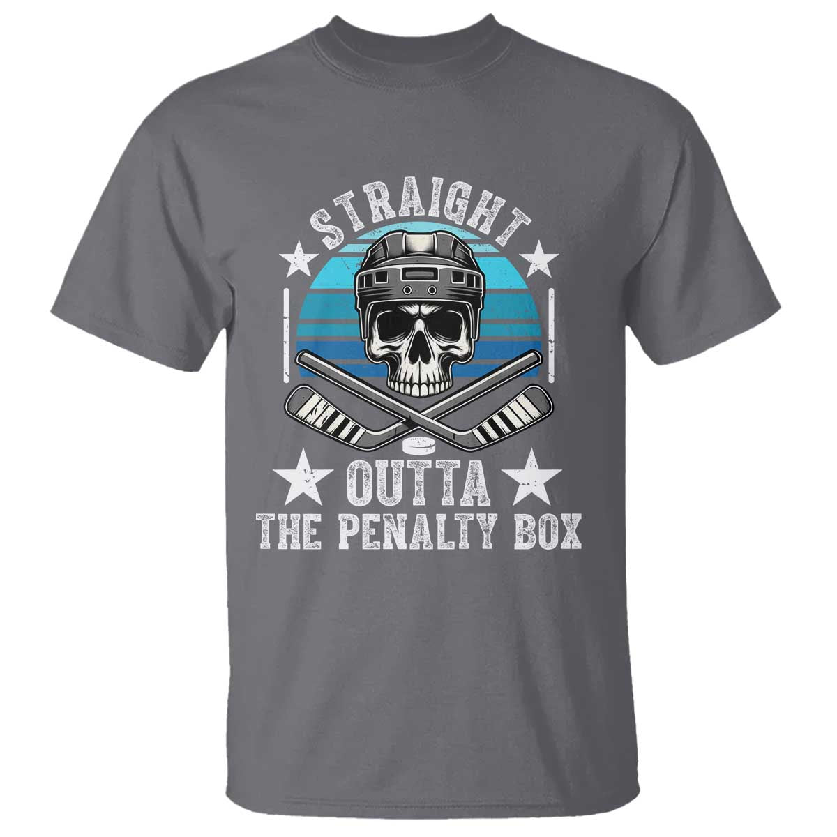 Straight Outta The Penalty Box Hockey T Shirt Funny Skull Player Gift - Wonder Print Shop
