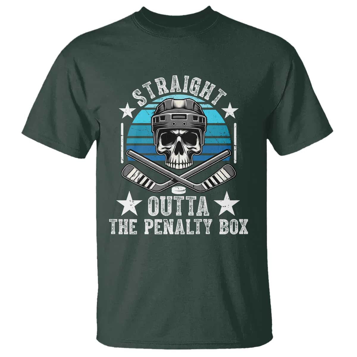 Straight Outta The Penalty Box Hockey T Shirt Funny Skull Player Gift - Wonder Print Shop