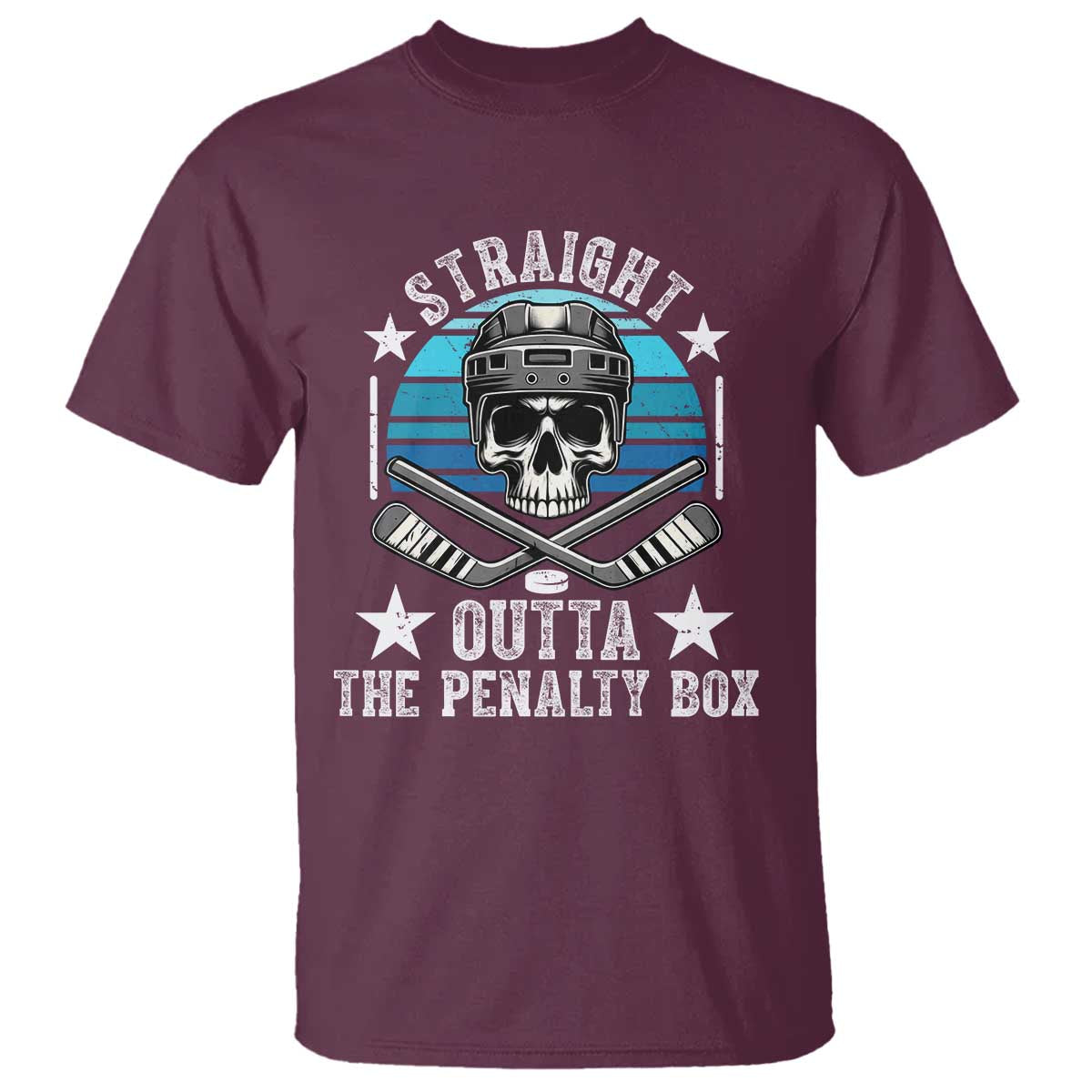 Straight Outta The Penalty Box Hockey T Shirt Funny Skull Player Gift - Wonder Print Shop