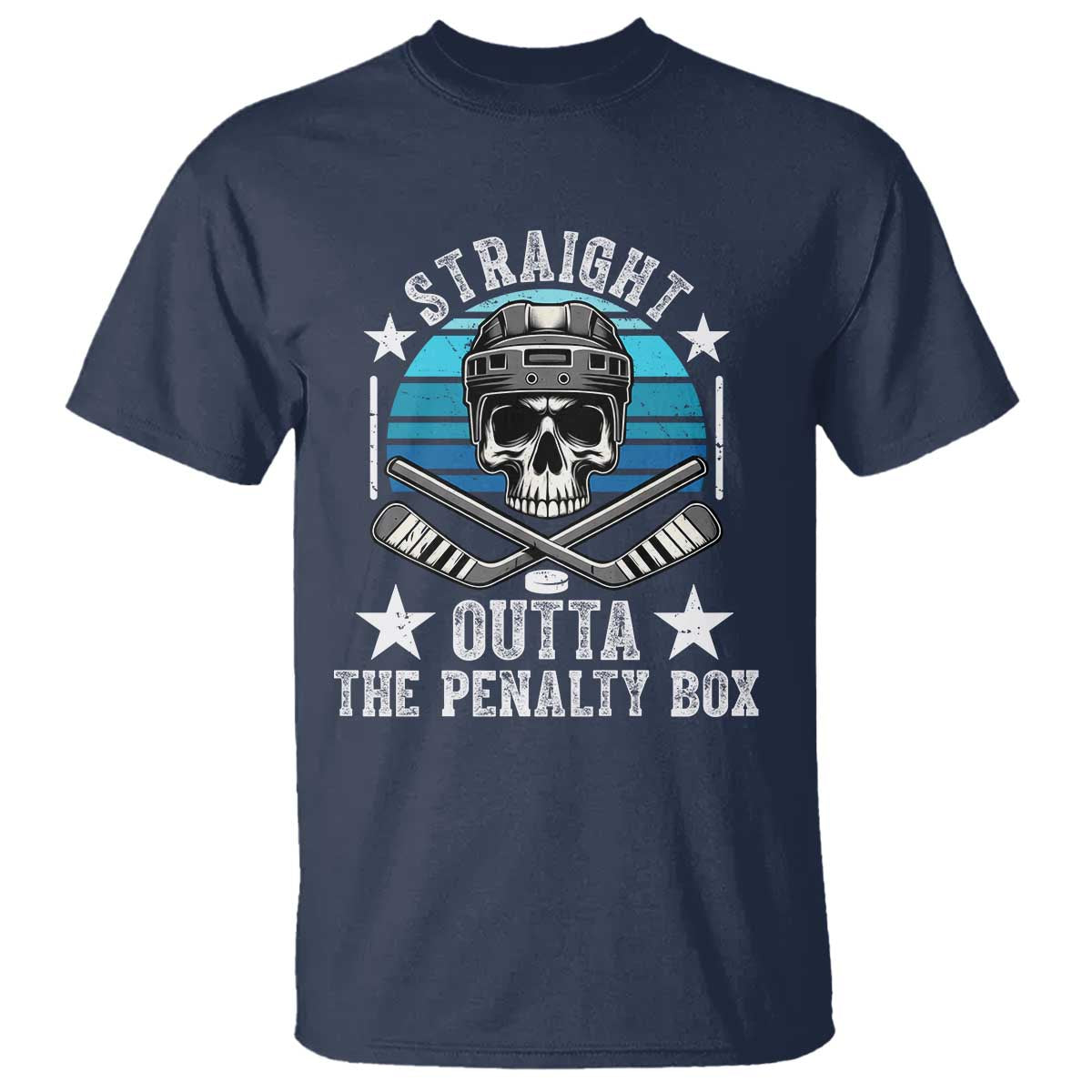 Straight Outta The Penalty Box Hockey T Shirt Funny Skull Player Gift - Wonder Print Shop