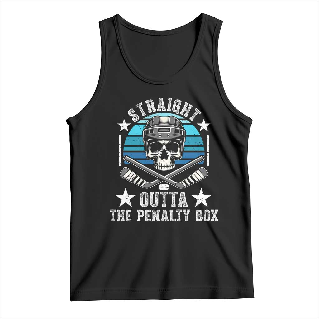 Straight Outta The Penalty Box Hockey Tank Top Funny Skull Player Gift - Wonder Print Shop