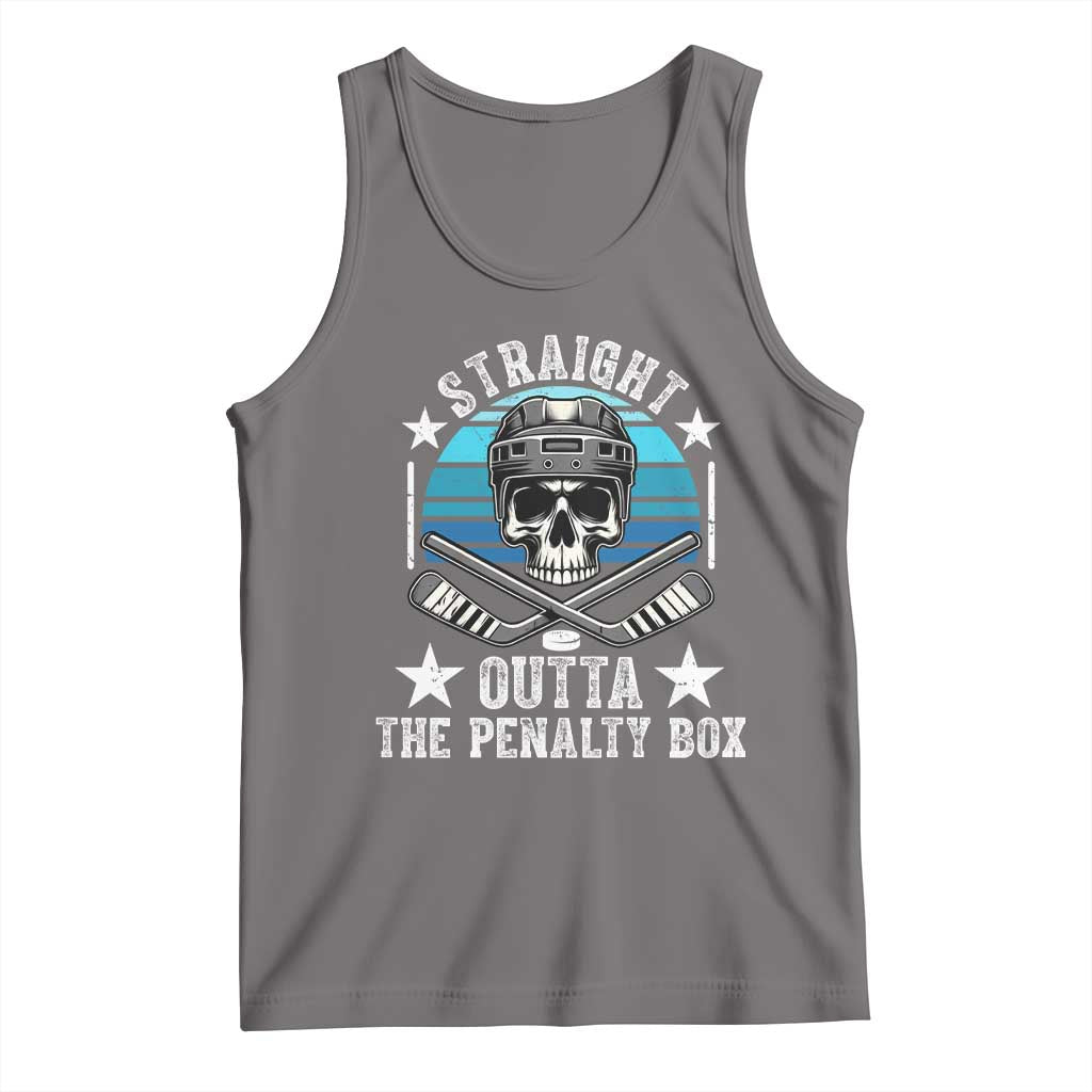 Straight Outta The Penalty Box Hockey Tank Top Funny Skull Player Gift - Wonder Print Shop