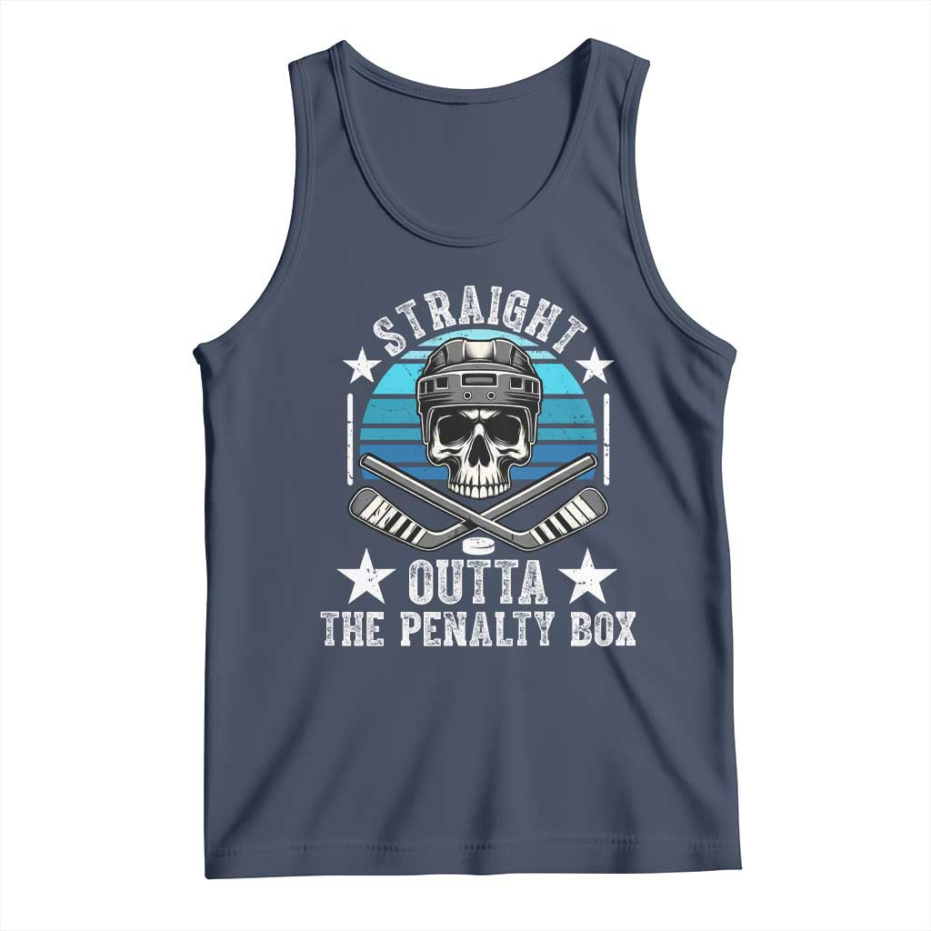 Straight Outta The Penalty Box Hockey Tank Top Funny Skull Player Gift - Wonder Print Shop